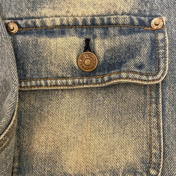 Polo Ralph Lauren Vintage Indian Head Native American Jean Jacket Denim Large - Picture 4 of 7